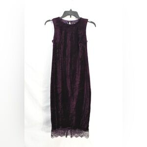 Pea in the Pod Velvet Purple Lace Fitted Maternity dress